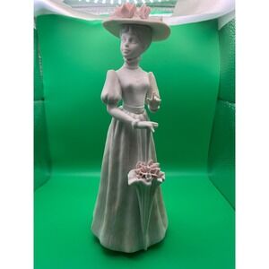 Vintage Enesco Lovely Lady Bisque Porcelain Figurine E-9009 Mexico Victorian
